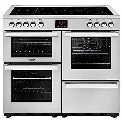 Belling Cookcentre 100E Electric Range Cooker with Ceramic Hob Professional Stainless Steel